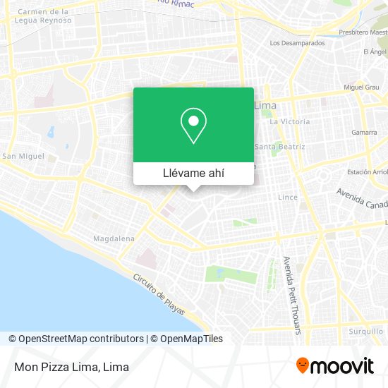 Mapa de Mon Pizza Lima