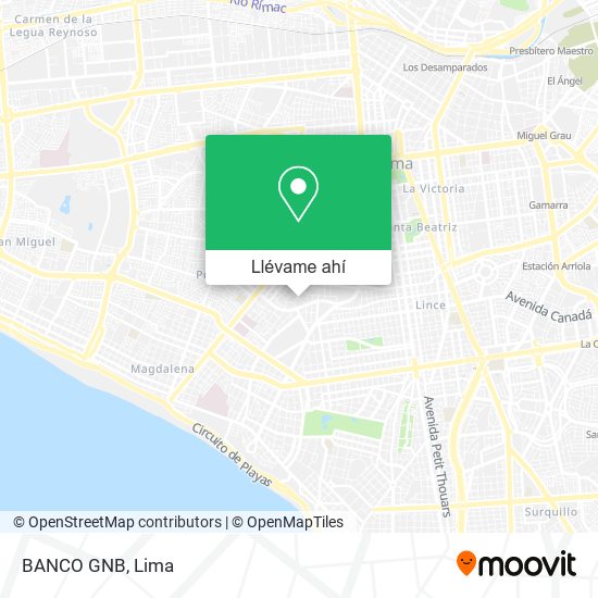Mapa de BANCO GNB