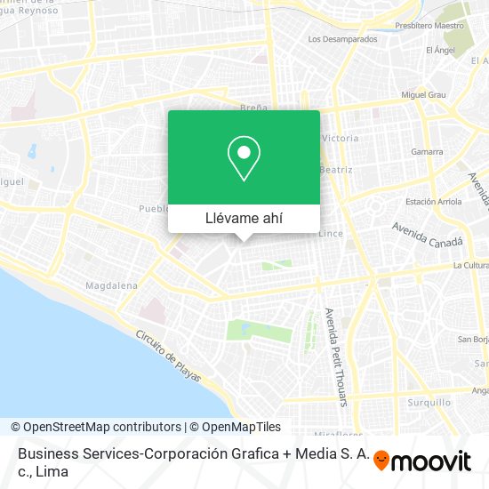 Mapa de Business Services-Corporación Grafica + Media S. A. c.