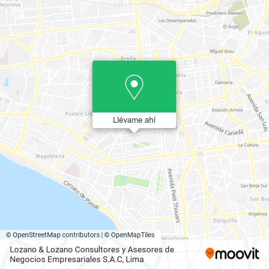 Mapa de Lozano & Lozano Consultores y Asesores de Negocios Empresariales S.A.C