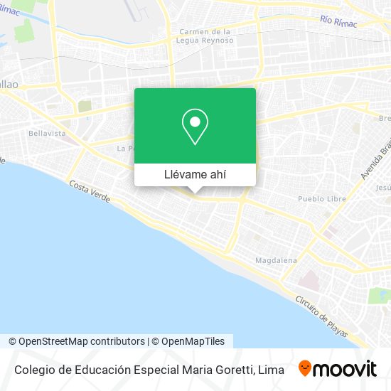 Mapa de Colegio de Educación Especial Maria Goretti