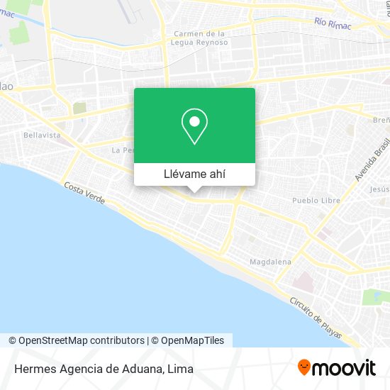 Mapa de Hermes Agencia de Aduana