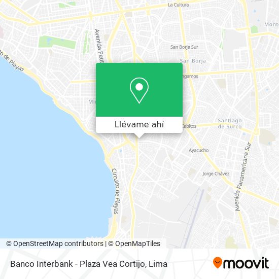 Mapa de Banco Interbank - Plaza Vea Cortijo