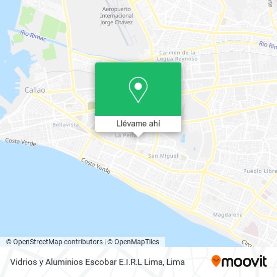 Mapa de Vidrios y Aluminios Escobar E.I.R.L Lima
