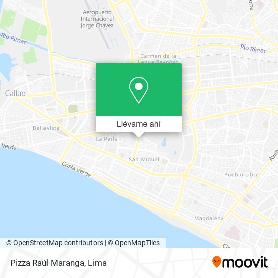 Mapa de Pizza Raúl Maranga