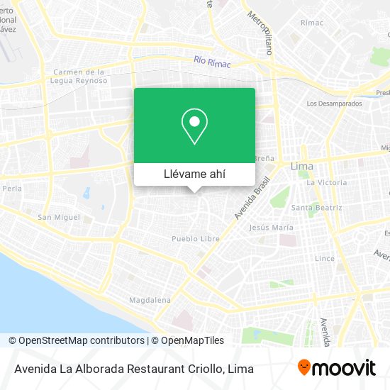 Mapa de Avenida La Alborada Restaurant Criollo