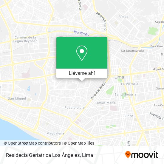 Mapa de Residecia Geriatrica Los Ángeles
