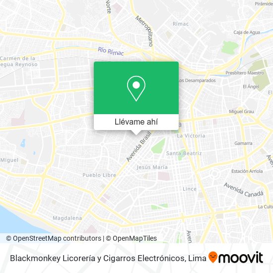 Mapa de Blackmonkey Licorería y Cigarros Electrónicos