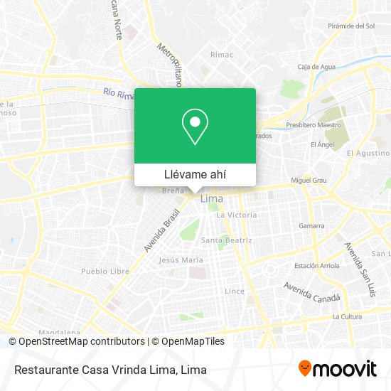 Mapa de Restaurante Casa Vrinda Lima