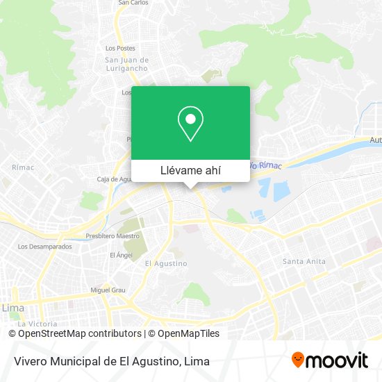 Mapa de Vivero Municipal de El Agustino