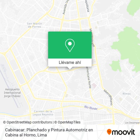 Mapa de Cabinacar: Planchado y Pintura Automotriz en Cabina al Horno