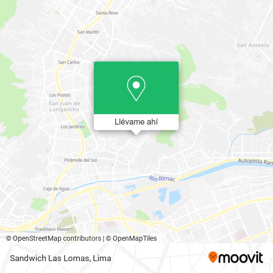 Mapa de Sandwich Las Lomas