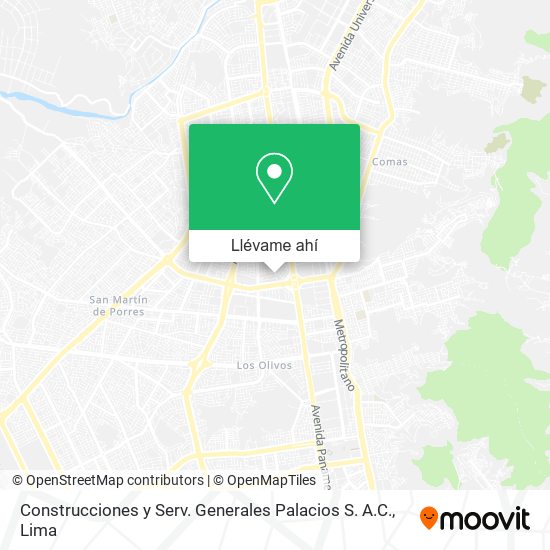 Mapa de Construcciones y Serv. Generales Palacios S. A.C.