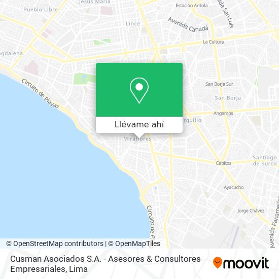 Mapa de Cusman Asociados S.A. - Asesores & Consultores Empresariales