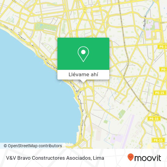 Mapa de V&V Bravo Constructores Asociados