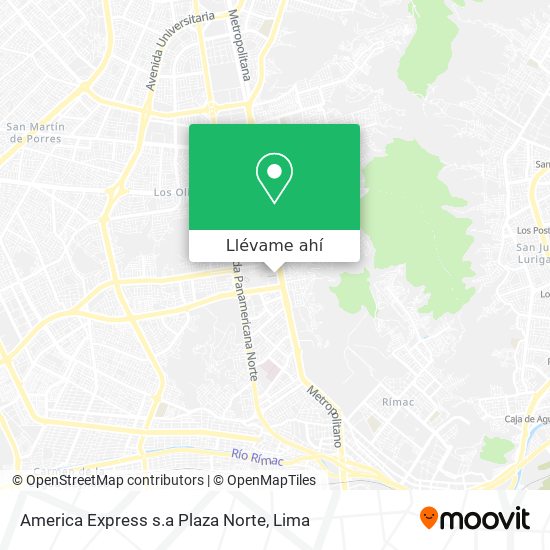 Mapa de America Express s.a Plaza Norte