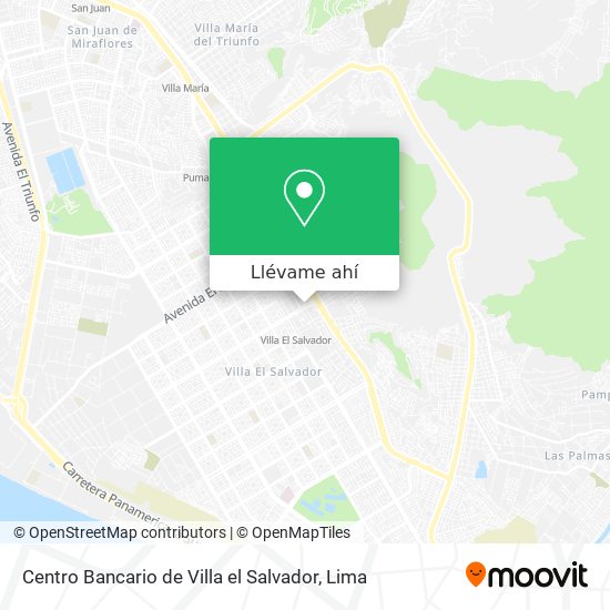 Mapa de Centro Bancario de Villa el Salvador