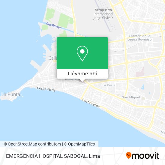 Mapa de EMERGENCIA HOSPITAL SABOGAL
