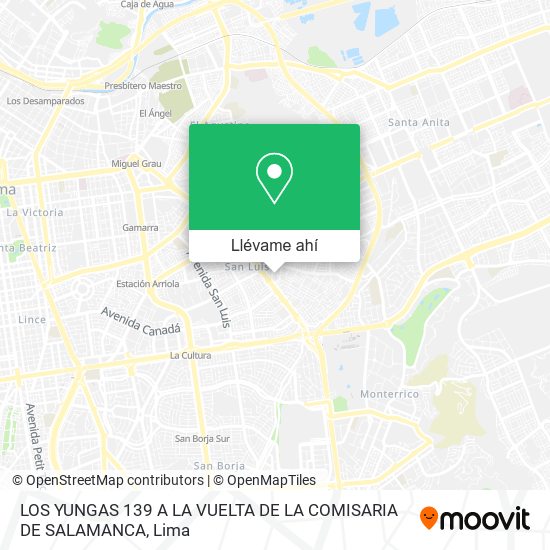 Mapa de LOS YUNGAS 139 A LA VUELTA DE LA COMISARIA DE SALAMANCA