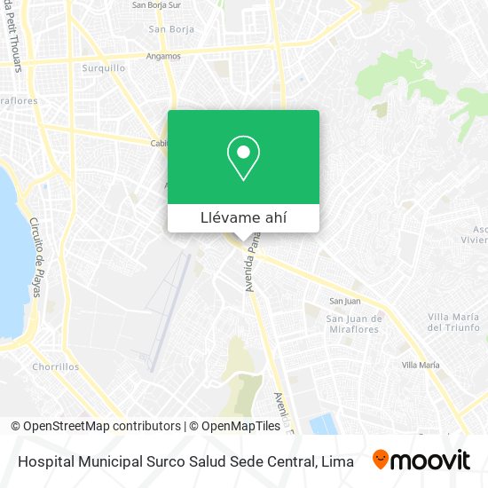 Mapa de Hospital Municipal Surco Salud Sede Central