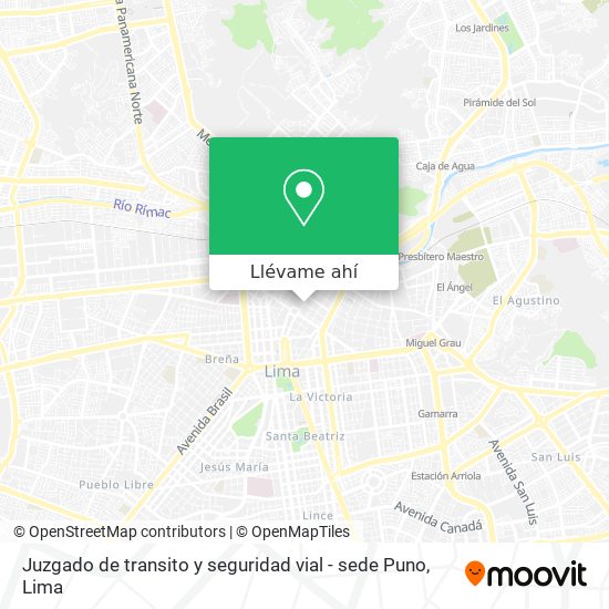 Mapa de Juzgado de transito y seguridad vial - sede Puno