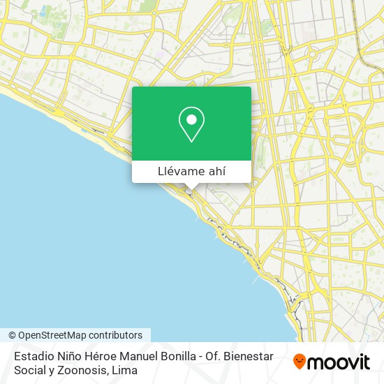 Mapa de Estadio Niño Héroe Manuel Bonilla - Of. Bienestar Social y Zoonosis