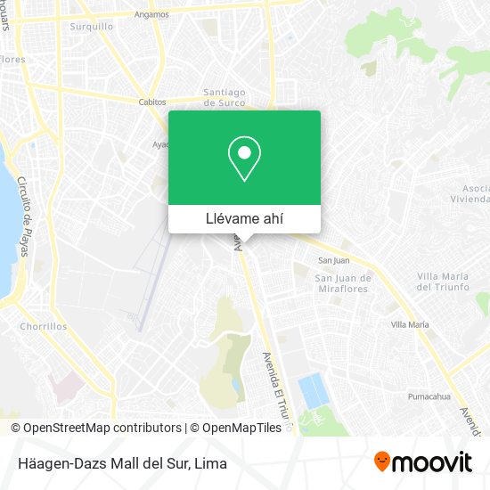 Mapa de Häagen-Dazs Mall del Sur