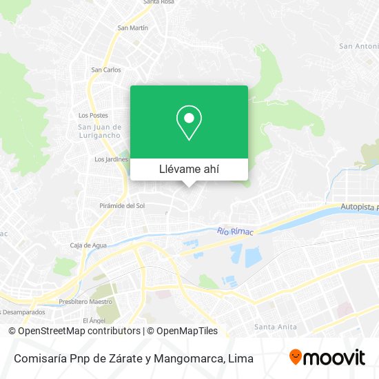 Mapa de Comisaría Pnp de Zárate y Mangomarca