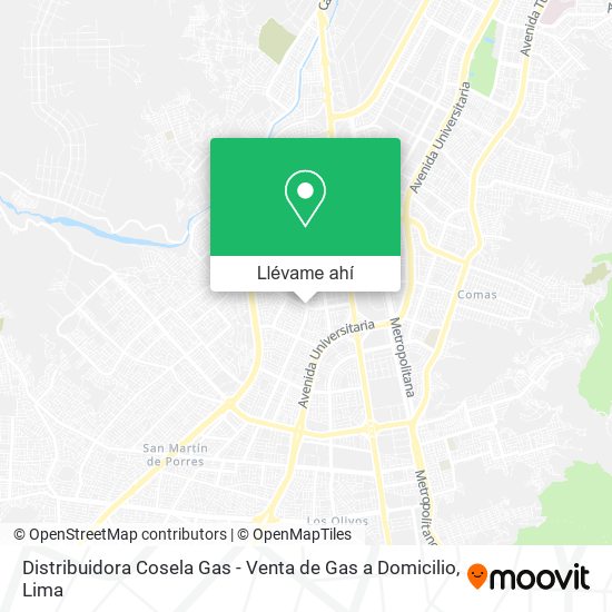 Mapa de Distribuidora Cosela Gas - Venta de Gas a Domicilio