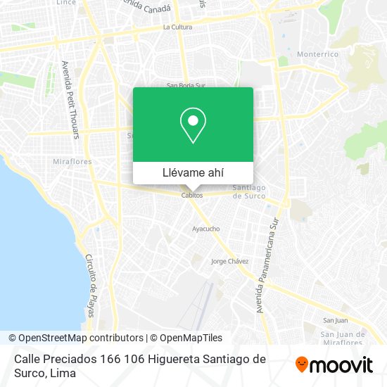Mapa de Calle Preciados 166 106 Higuereta Santiago de Surco