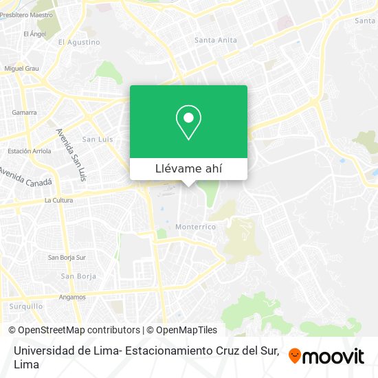 Mapa de Universidad de Lima- Estacionamiento Cruz del Sur