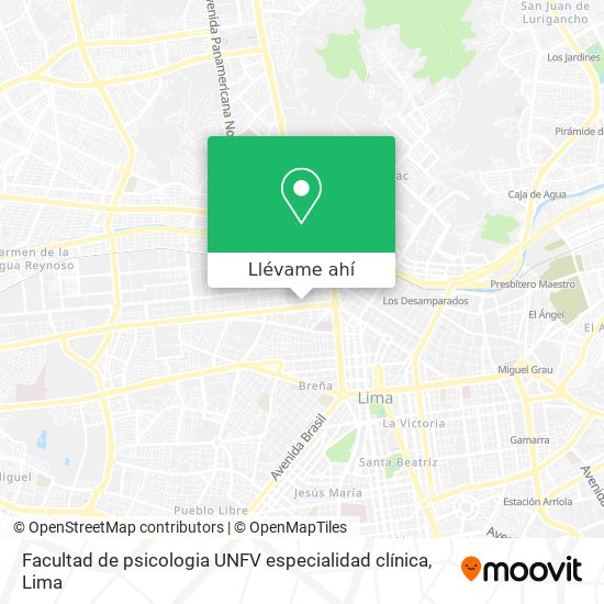 Mapa de Facultad de psicologia UNFV especialidad clínica