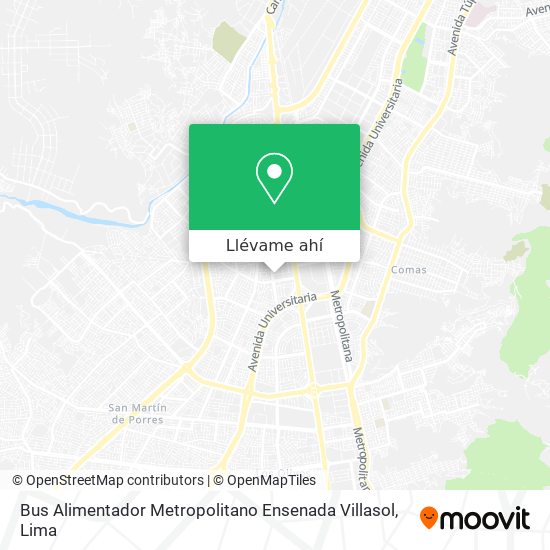 Mapa de Bus Alimentador  Metropolitano Ensenada Villasol