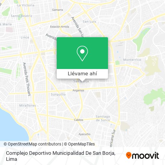 Mapa de Complejo Deportivo Municipalidad De San Borja