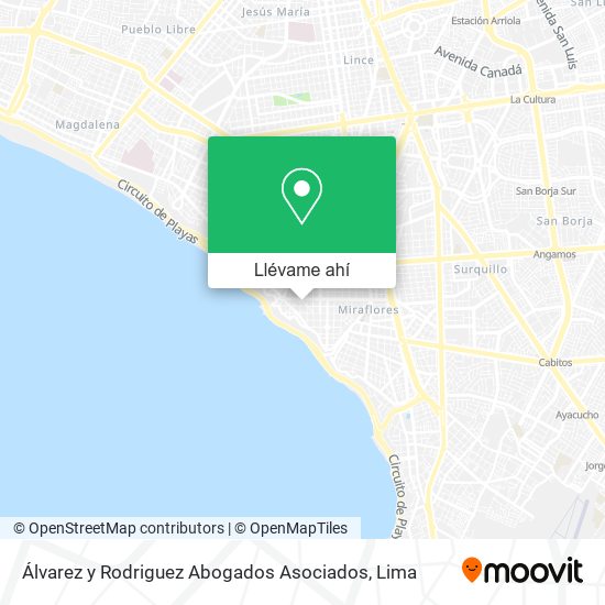 Mapa de Álvarez y Rodriguez Abogados Asociados