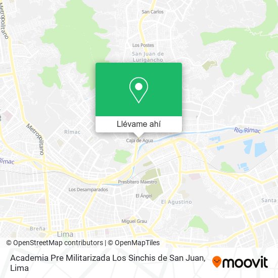 Mapa de Academia Pre Militarizada Los Sinchis de San Juan