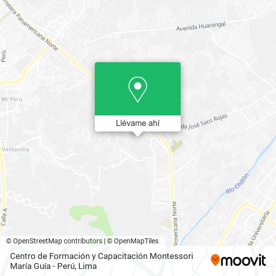 Mapa de Centro de Formación y Capacitación Montessori María Guía - Perú