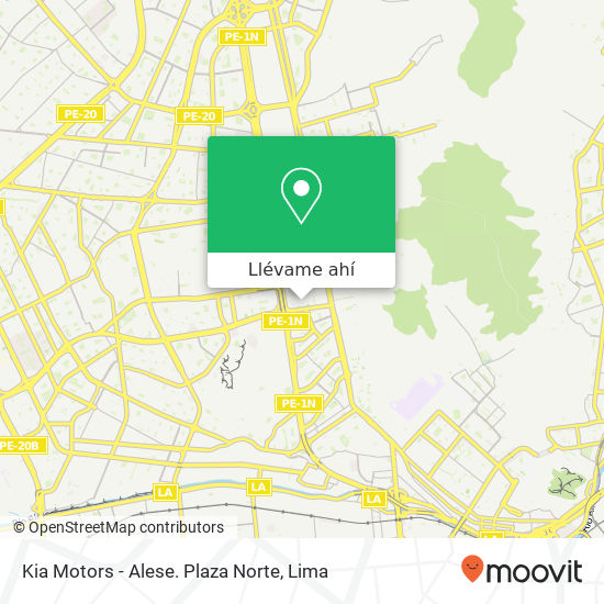 Mapa de Kia Motors - Alese. Plaza Norte