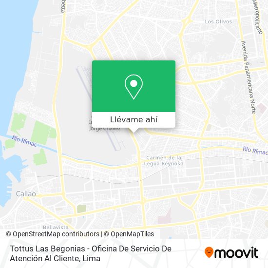Mapa de Tottus Las Begonias - Oficina De Servicio De Atención Al Cliente