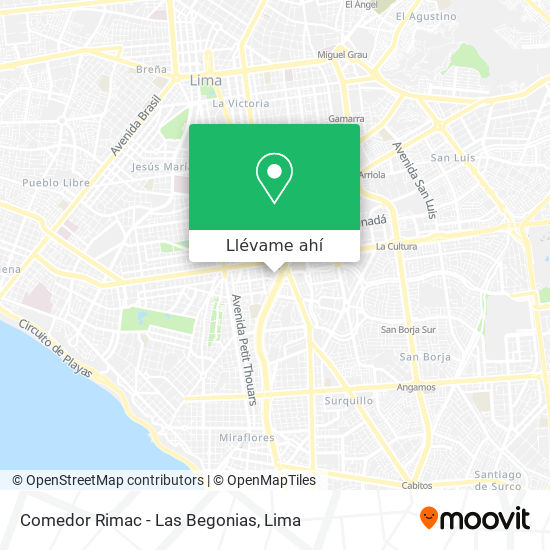 Mapa de Comedor Rimac - Las Begonias