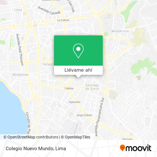 Mapa de Colegio Nuevo Mundo