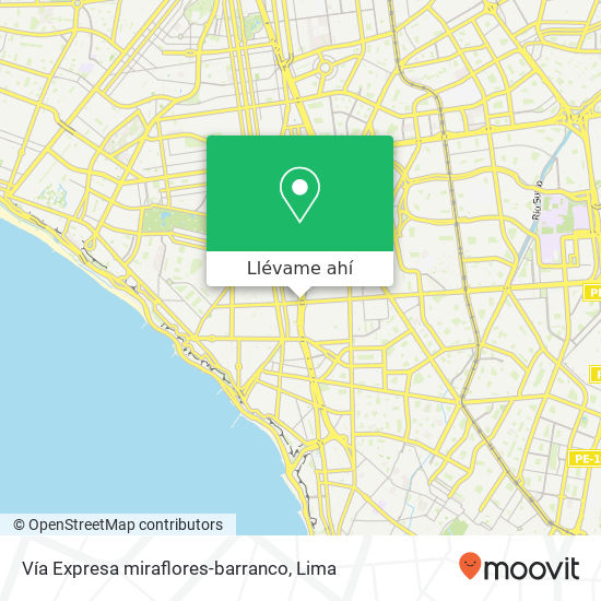 Mapa de Vía Expresa miraflores-barranco