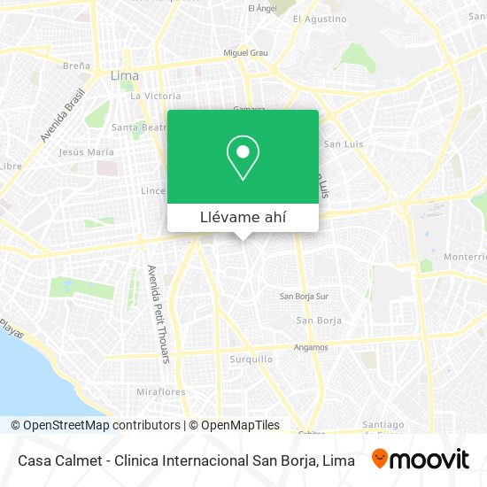 Mapa de Casa Calmet - Clinica Internacional San Borja