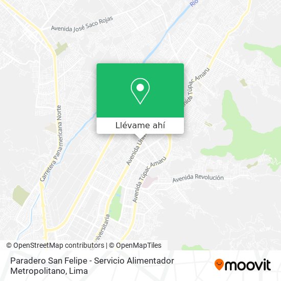 Mapa de Paradero San Felipe - Servicio Alimentador Metropolitano