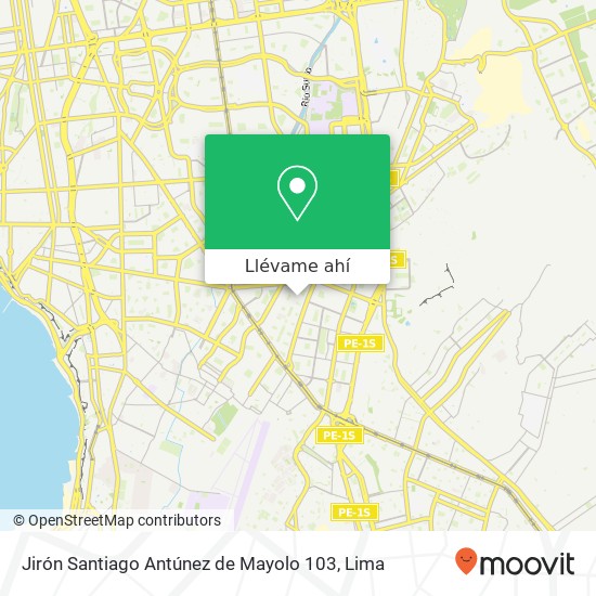 Mapa de Jirón Santiago Antúnez de Mayolo 103