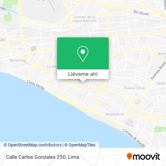 Mapa de Calle Carlos Gonzales 250