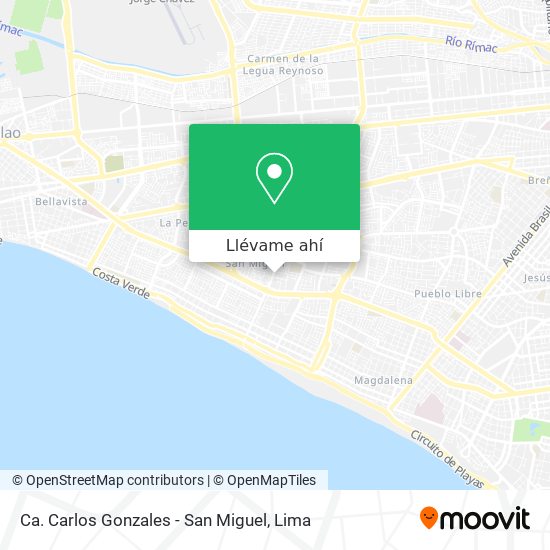 Mapa de Ca. Carlos Gonzales - San Miguel