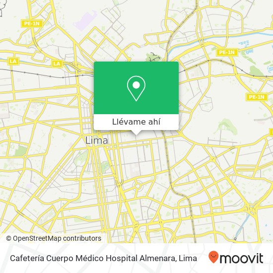 Mapa de Cafetería Cuerpo Médico Hospital Almenara