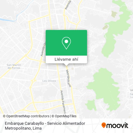 Mapa de Embarque  Carabayllo - Servicio Alimentador Metropolitano