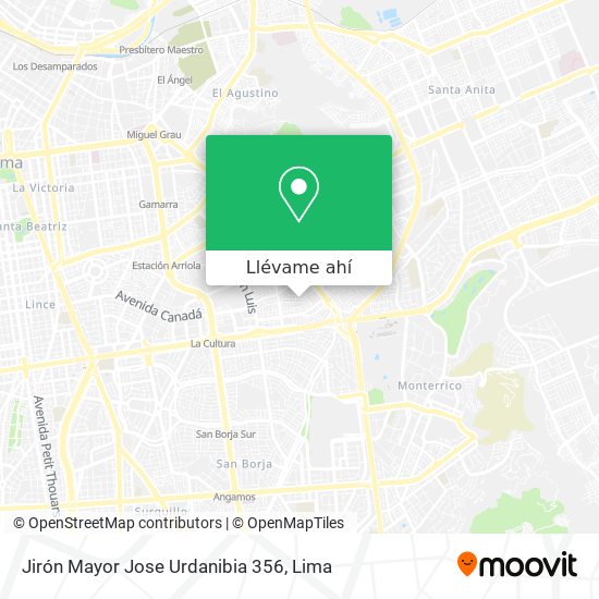 Mapa de Jirón Mayor Jose Urdanibia 356